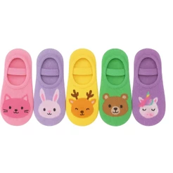 Kit 1, 3 ou 5 Pares Meia Sapatilha Infantil Feminina Antiderrapante Menina Garota 0-10 Bebê Conforto