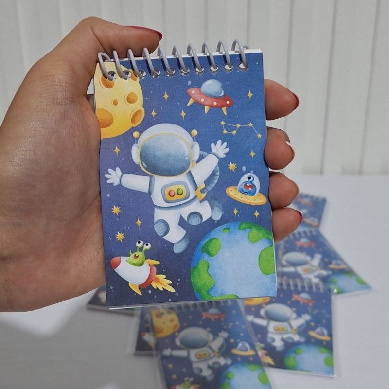 15 Bloquinhos ASTRONAUTA AZUL, ROSA  Lembrancinha Festa Aniversário Infantil Adulto Mimo Bloco de Anotações
