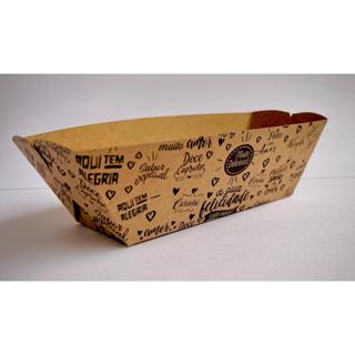 Barquinhas Cestinhas de Papel Kraft ou Branco (Tamanho G) – Embalagem p/ Salgados, Lanches e Porções em Oferta na Shopee