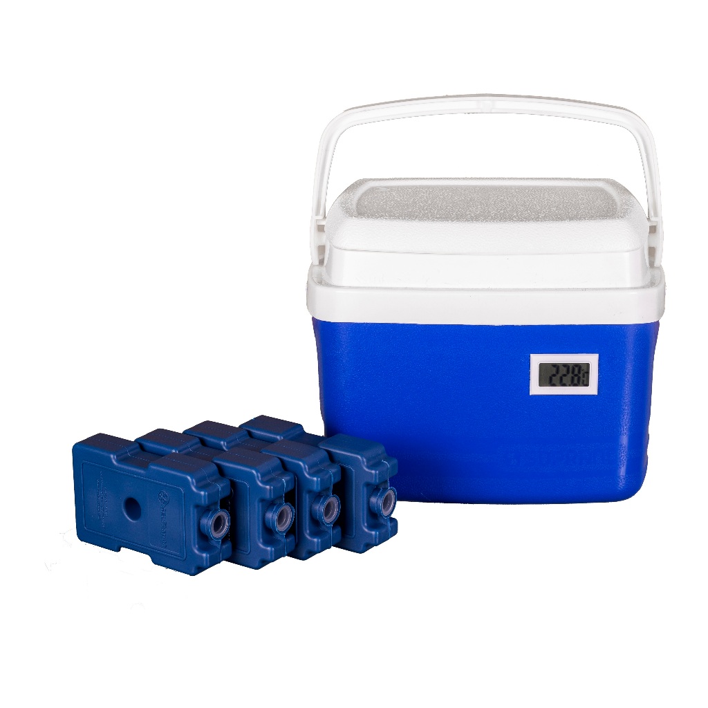 Caixa Térmica 5 Litros Cooler Com Termômetro Digital Simples + 4 Placas de Gelo Reutilizável 200 ml em Oferta na Shopee