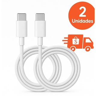 2 Cabos Tipo-C x USB Turbo 1 Metro Reforçado Rápido Android IOS Carregador Preto em Oferta na Shopee