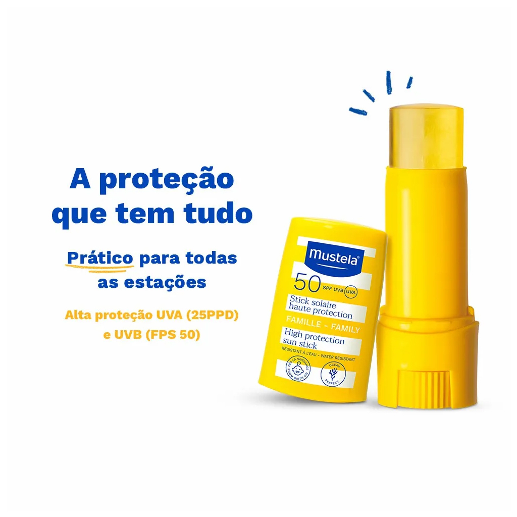 Mustela Stick Protetor Solar em Bastão FPS 50 - Ideal para Bebês e Crianças