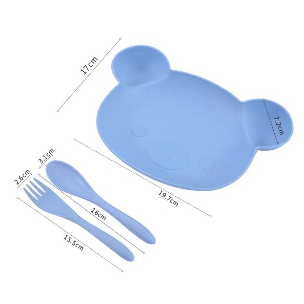 Conjunto Infantil de Alimentação – Prato Urso com Talheres Ergonômicos