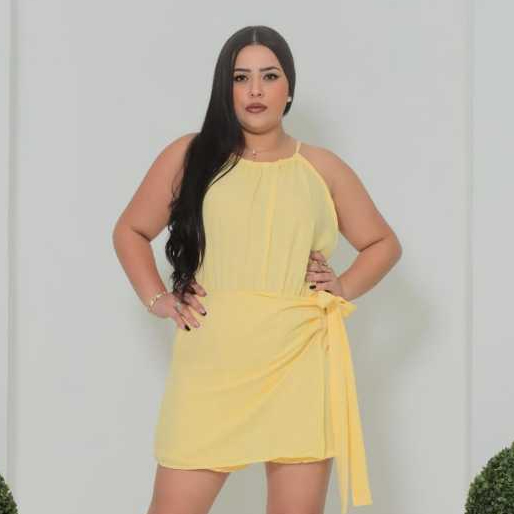 Macaquinho Feminino Plus Size Shorts Saia em Tecido Duna | Moda Verão | Casual, Confortável e Elegante em Oferta na Shopee