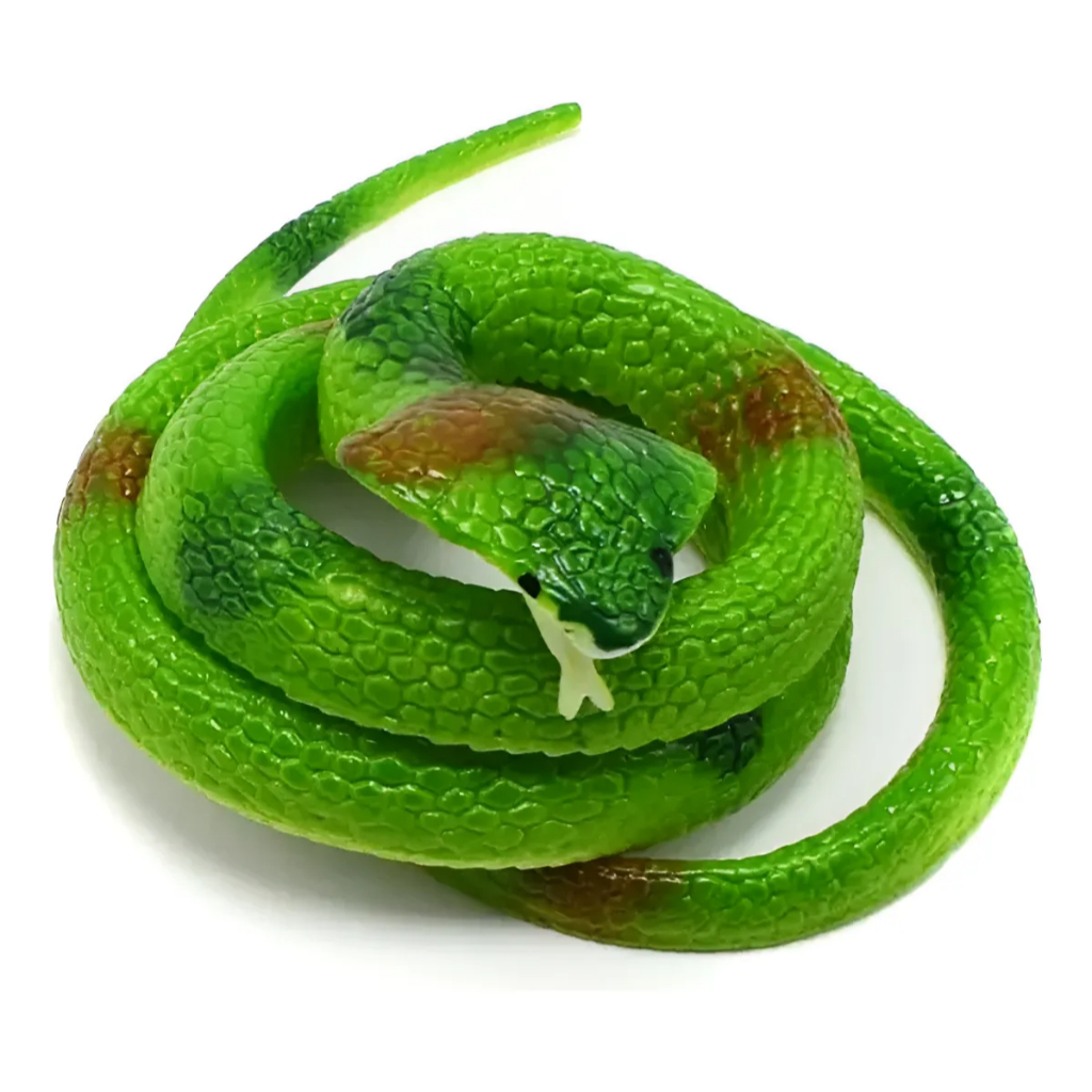 Brinquedo Cobra Falsa De Borracha Brincadeira Pegadinha Susto Verde 75cm