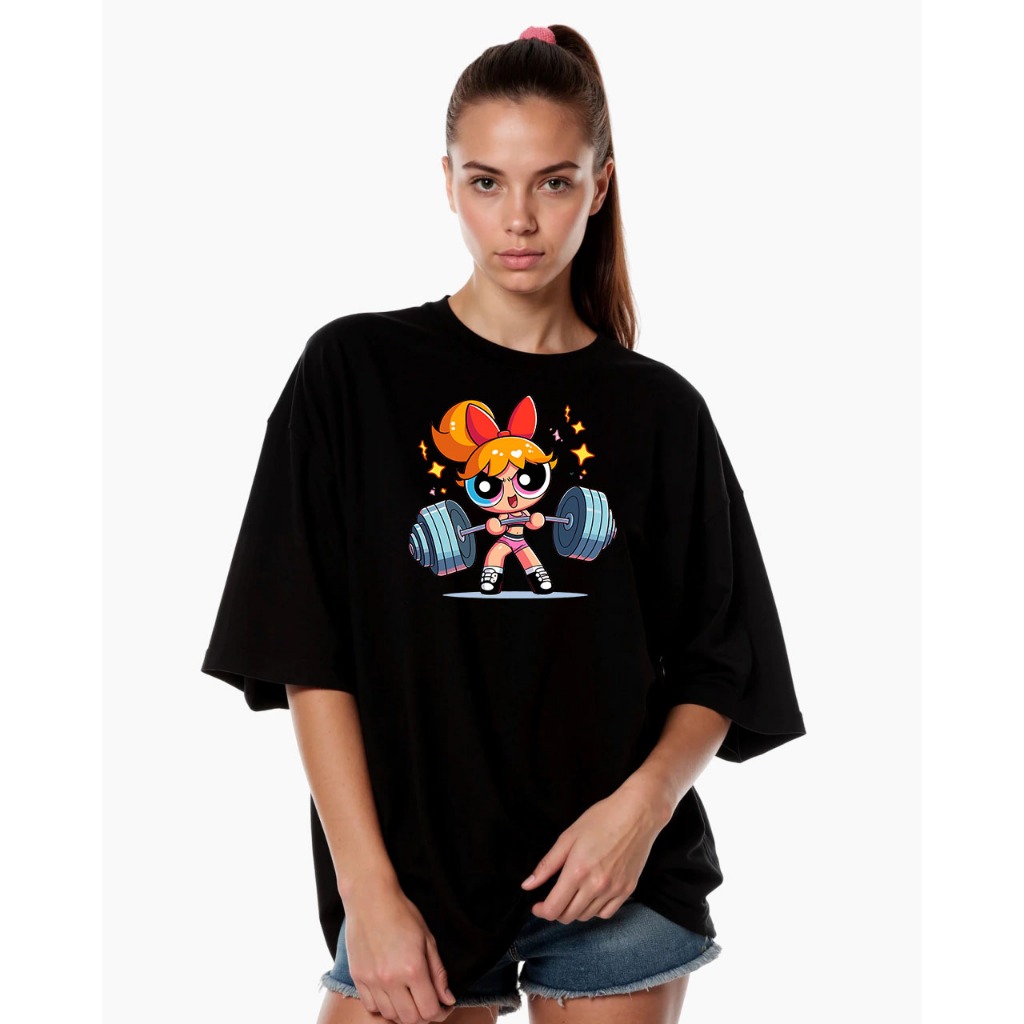 Camiseta Oversized Musculação Treino Academia Lançamento Super Poderosa