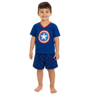 Pijama Infantil Menino Manga curta e short Super Homem Heroi Conjunto Menino de Dormir Criança