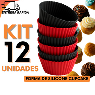 Jogo Forma Cupcake Silicone Antiaderente Para Confeitaria Lanchonetes e Uso Doméstico em Oferta na Shopee