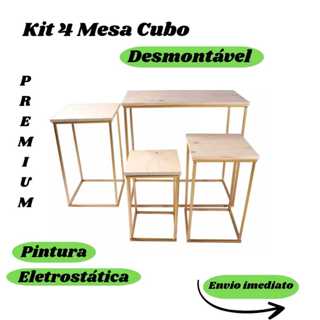 Kit Festa Cubo 4 Peças Cor Dourado - Envio em 1 dia em Oferta na Shopee