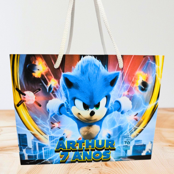 Sacolinha Sonic personalizada | sacolinha | Lembrancinha | Mimos | aniversário Sonic  PEGUE E MONTE