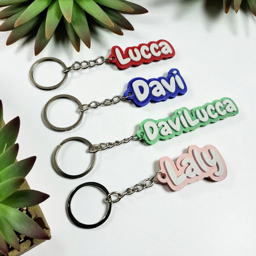 Kit 15 Chaveiros Nome Personalizados Festas Aniversários Lembrancinhas 3D