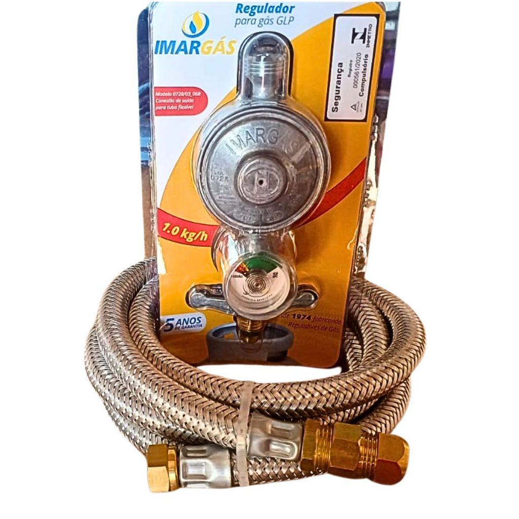 Regulador registro rosca 1/2" imar visor mangueira femea com adaptador