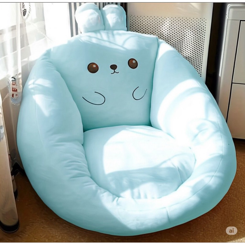 Shopee: ⸻ ✨ Poltrona Puff Infantil e Adulto - Modelo Coelhinho/Gatinho ✨ Deixe seu ambiente ainda mais confortável