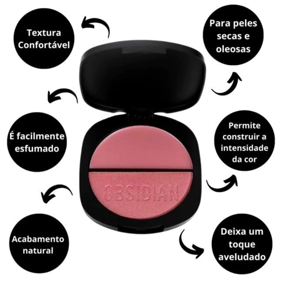 Blush Duo Cintilante Gemini Compacto e Cremoso Obsidian By Ruby Rose Maquiagem — imagem 2 de 2