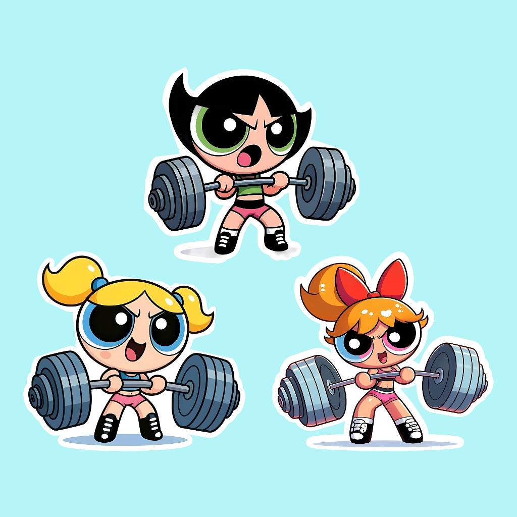 Adesivo impermeável Meninas Super Poderosas Fitness Academia em Oferta na Shopee