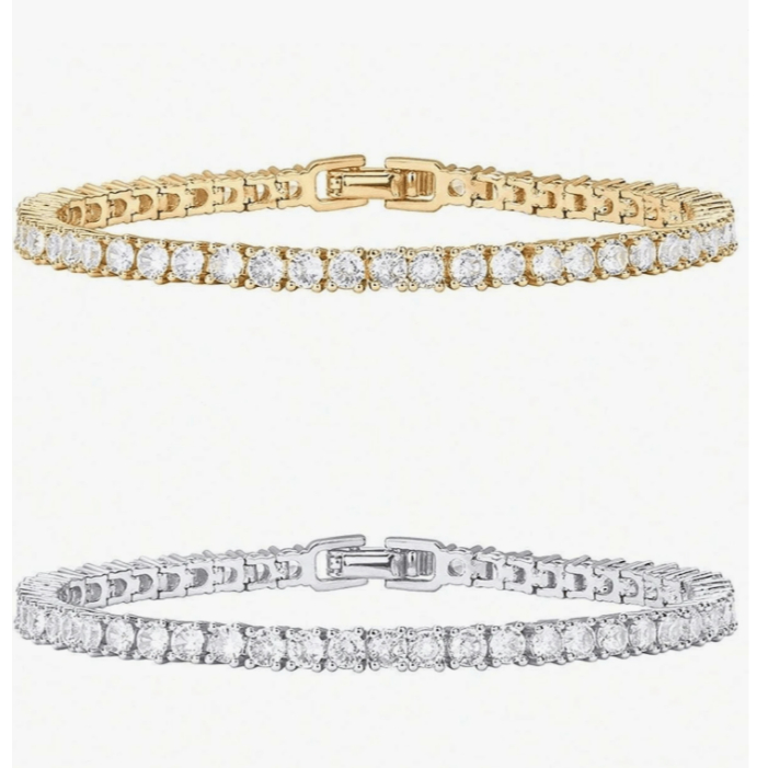 Pulseira Riviera Cravejada Zircônia Média, Bijuteria Premium Pulseira com Pedra Cravejada, Pulseira Riviera