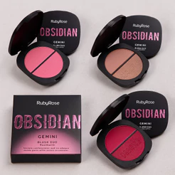 Blush Duo Cintilante Gemini Compacto e Cremoso Obsidian By Ruby Rose Maquiagem