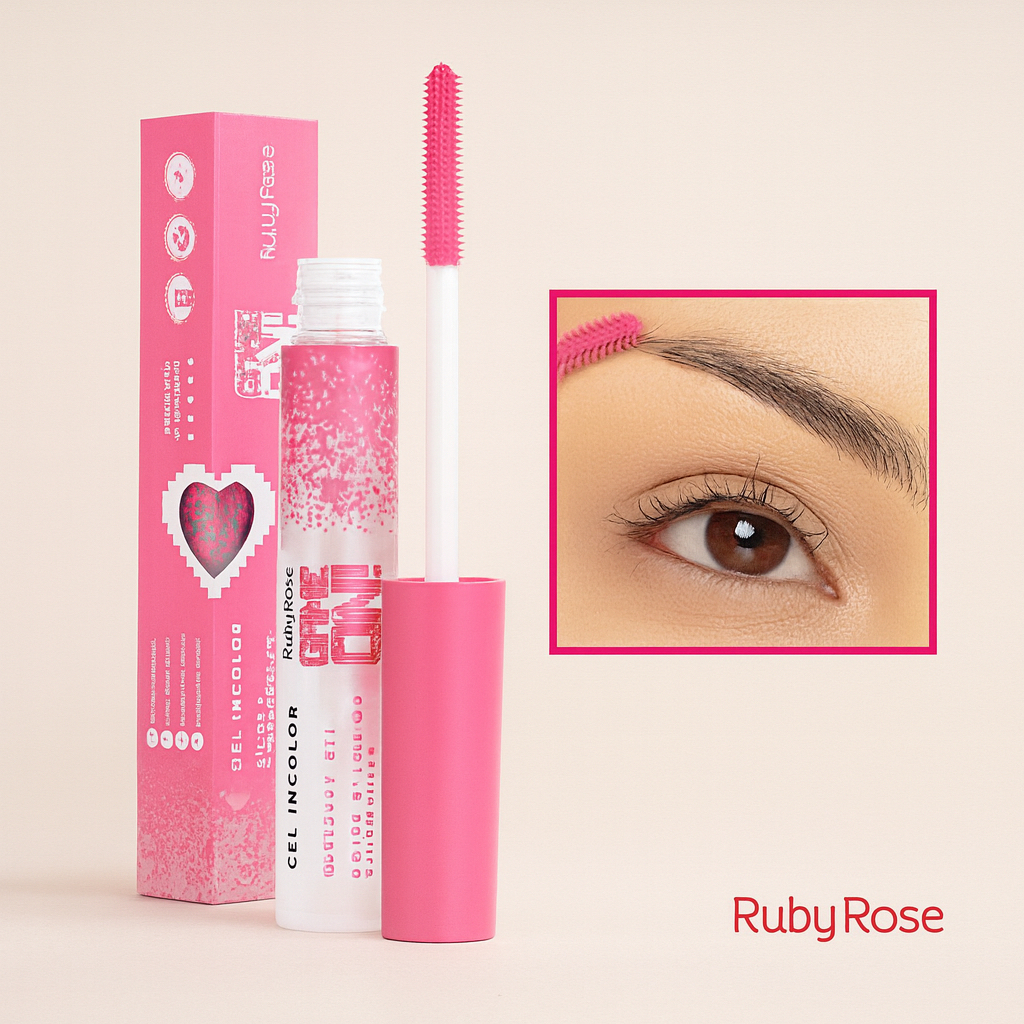 Gel Incolor Para Cílios e Sobrancelha Ruby Rose GAME ON! - Estimula Crescimento