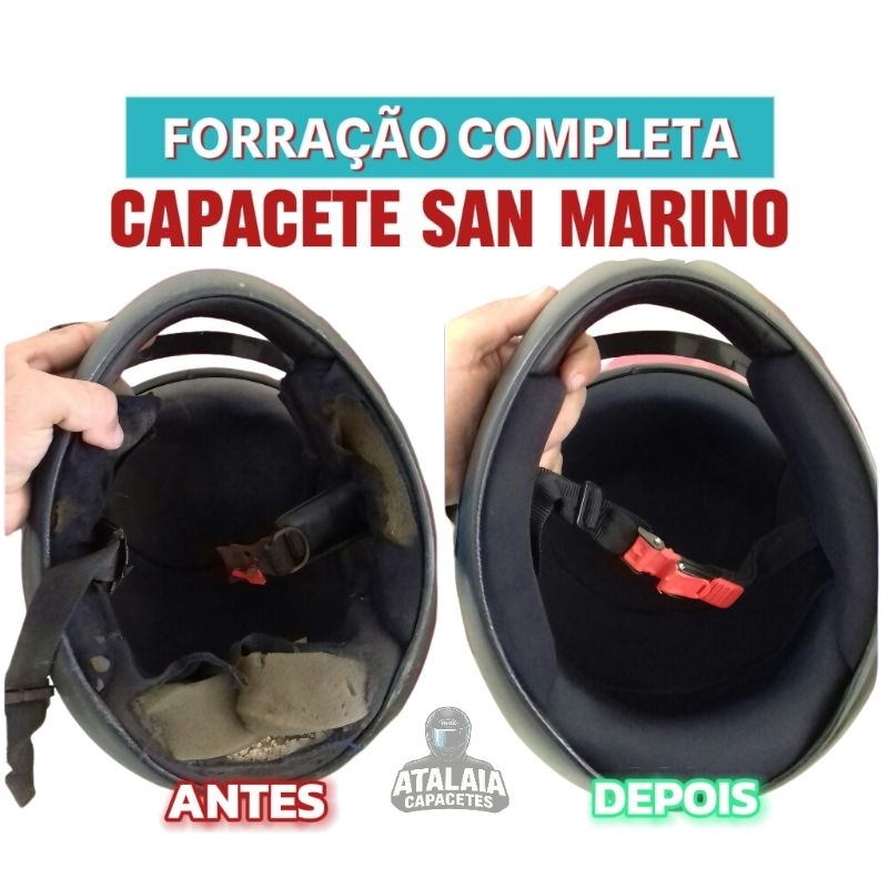 Forro Capacete San Marino Taurus Completo, Lateral + Topo (Fácil Montagem)