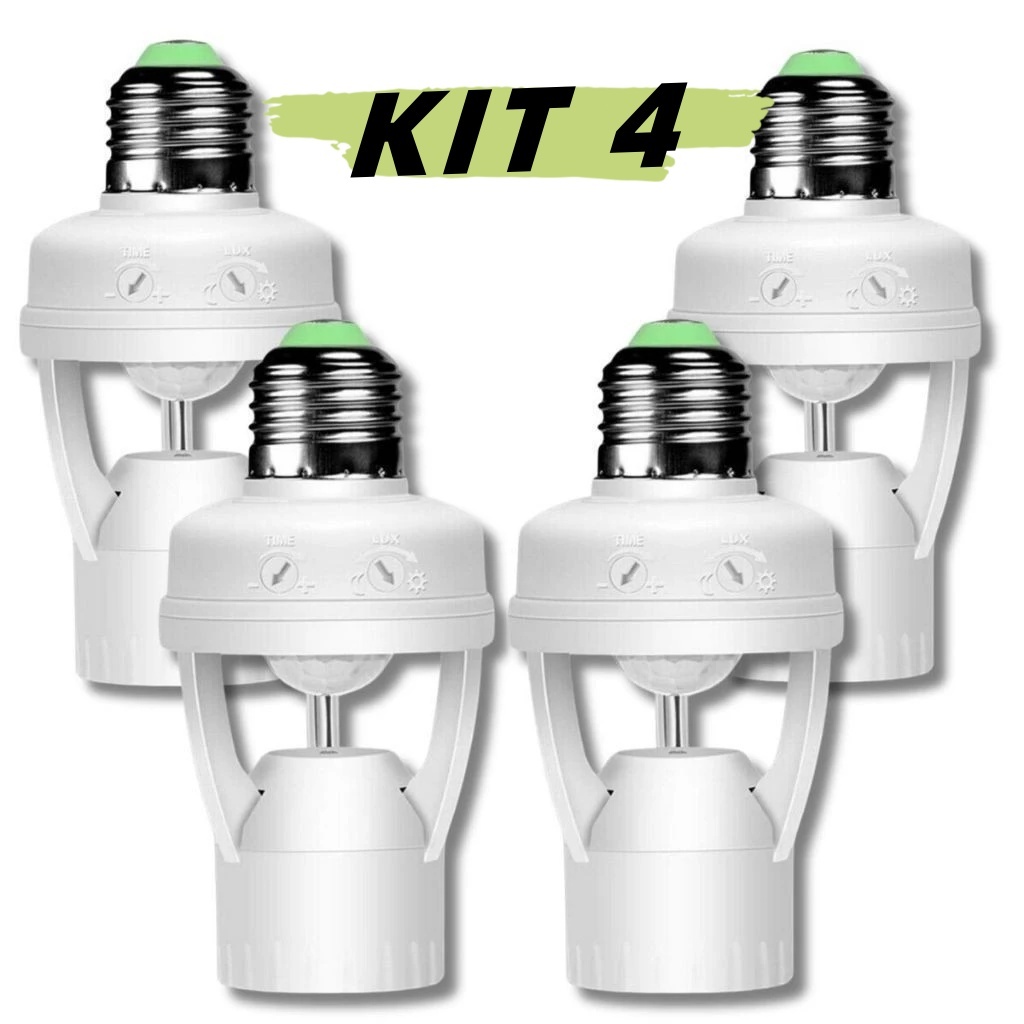 KIT1/2/3/4 Sensor de Movimento para lâmpada Soquete E27 c/ sensor de presença Bivolt 110V~220V Max 60W