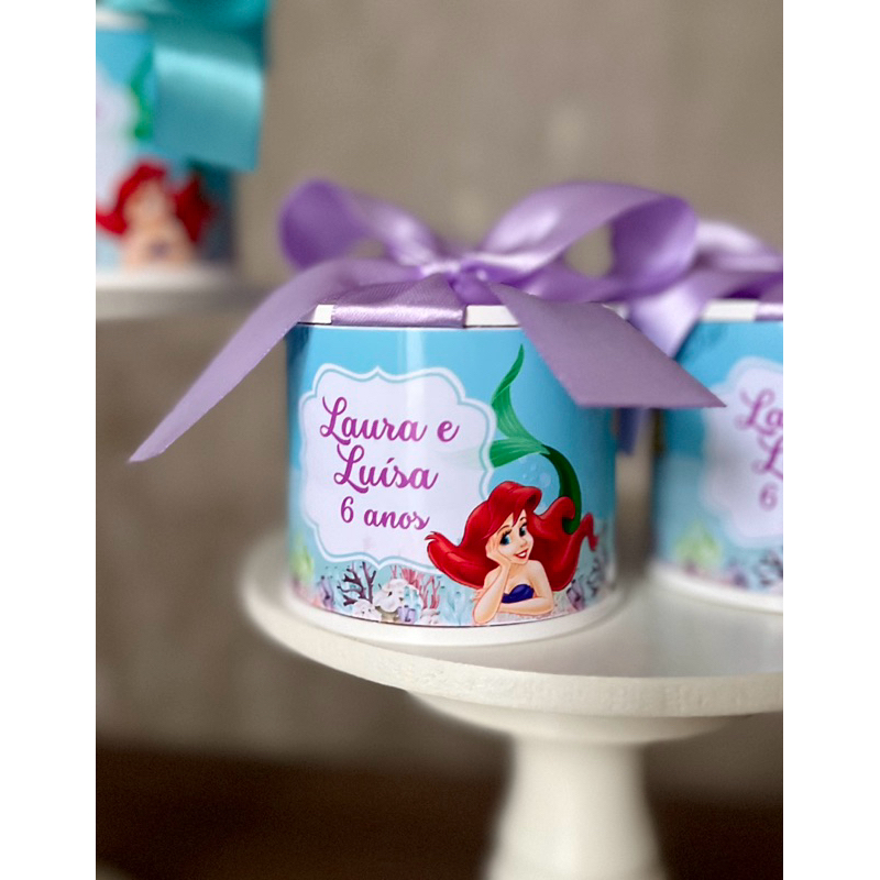 Kit tubolatas personalizadas ARIEL PEQUENA SEREIA • Lembrancinha maternidade | aniversário | chá de bebê • 5x6