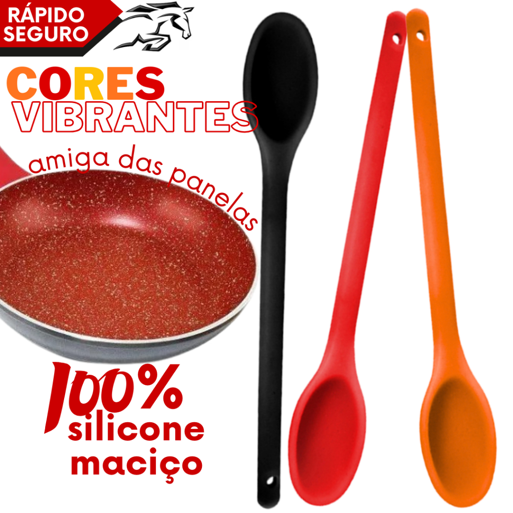 Colher Silicone Resistente Grande 30cm para Refogar Mecher Brigadeiro em Oferta na Shopee
