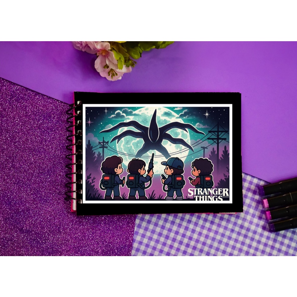 livro colorir stranger things coisas estranhas 50 paginas