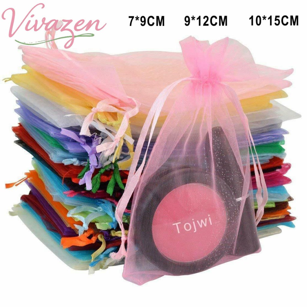 Kit 5/10/25/Saquinho Organza-7x9/9x12/10x15 Lembrancinha Natal Jóia Festa Casamento (Escolha A Cor)