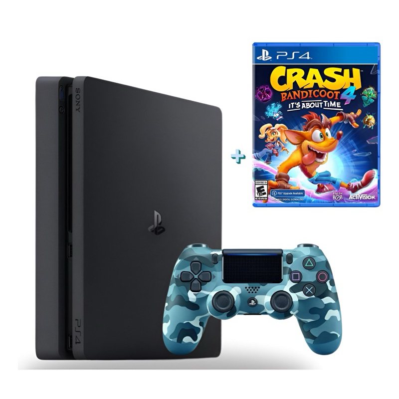 Console Sony Playstation 4 Slim 1TB Preto + Clash bandicoot 4