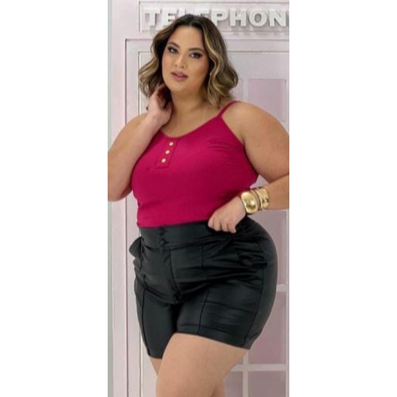 kit 2 blusas reagatas alça caneladas tamanho GG plus size
