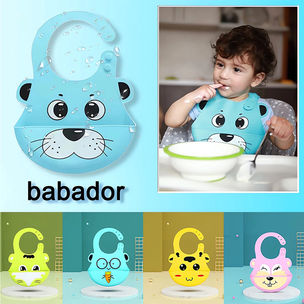 Babador Bandana Impermeável De Silicone Para Alimentação Bebê Ajustável Resistente Infantil