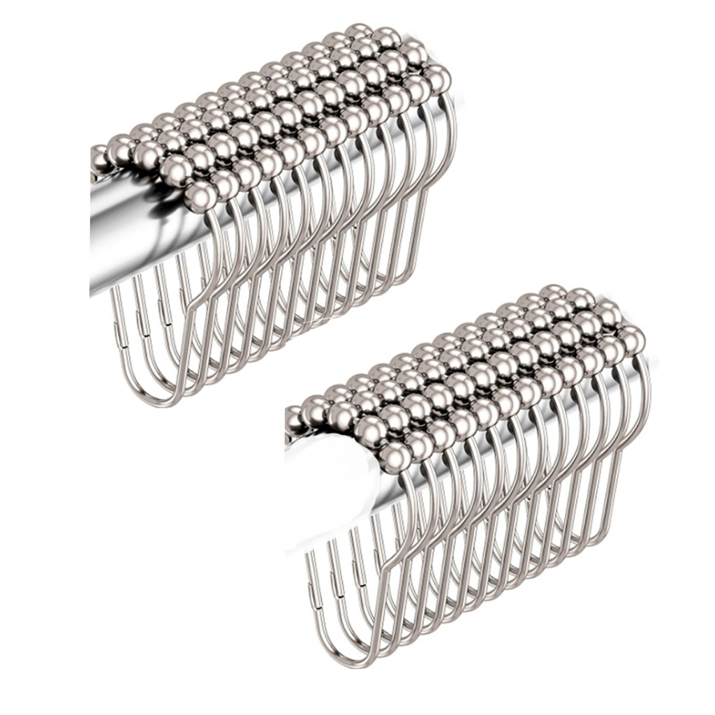 Kit 30 Anéis Aço De Cortina De Chuveiro Para Banheiro