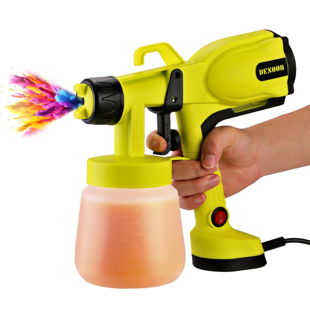 Pistola De Pintura Pulverizadora Elétrica 400W 800ML Viscosidade máxima 80 DIN-Secs 38,000 RPM Con 2MM Bicos E Acessório