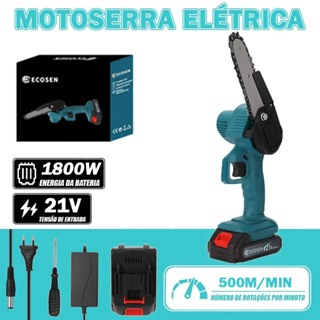 Mini Motosserra Elétrica 6 Polegadas 21v Bivolt Portátil Corta Tudo 2 Baterias em Oferta na Shopee