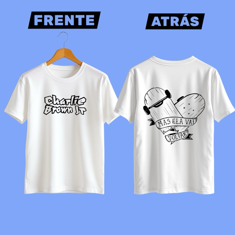 Camiseta Oversized Masculina Charlie Brown Jr Skate Ela Vai Voltar Blusa Unissex Streetwear Blusão Rock Nacional