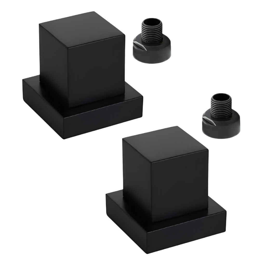 2 Acabamento Para Registro Padrão Docol 20 Estrias Preto Fosco Luxo 100% Metal