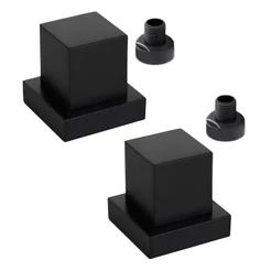 2 Acabamento Para Registro Padrão Docol 20 Estrias Preto Fosco Luxo 100% Metal