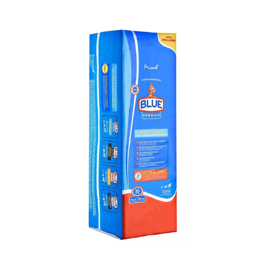 Tapete Higiênico Para Cães 82x60cm 30 Unidades Blue absorção Premium em Oferta na Shopee