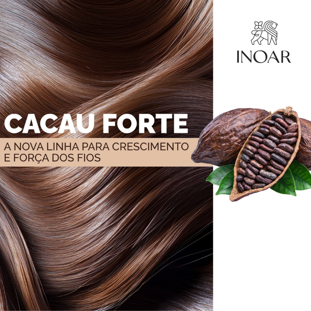 Inoar . Kit Shampoo e Condicionador Cacau Forte Crescimento e Força 500ML.