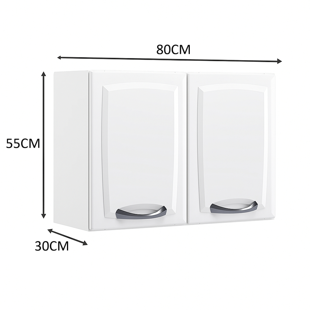 Armário Aéreo Itatiaia New Premium Aço Branco 80cm Organização