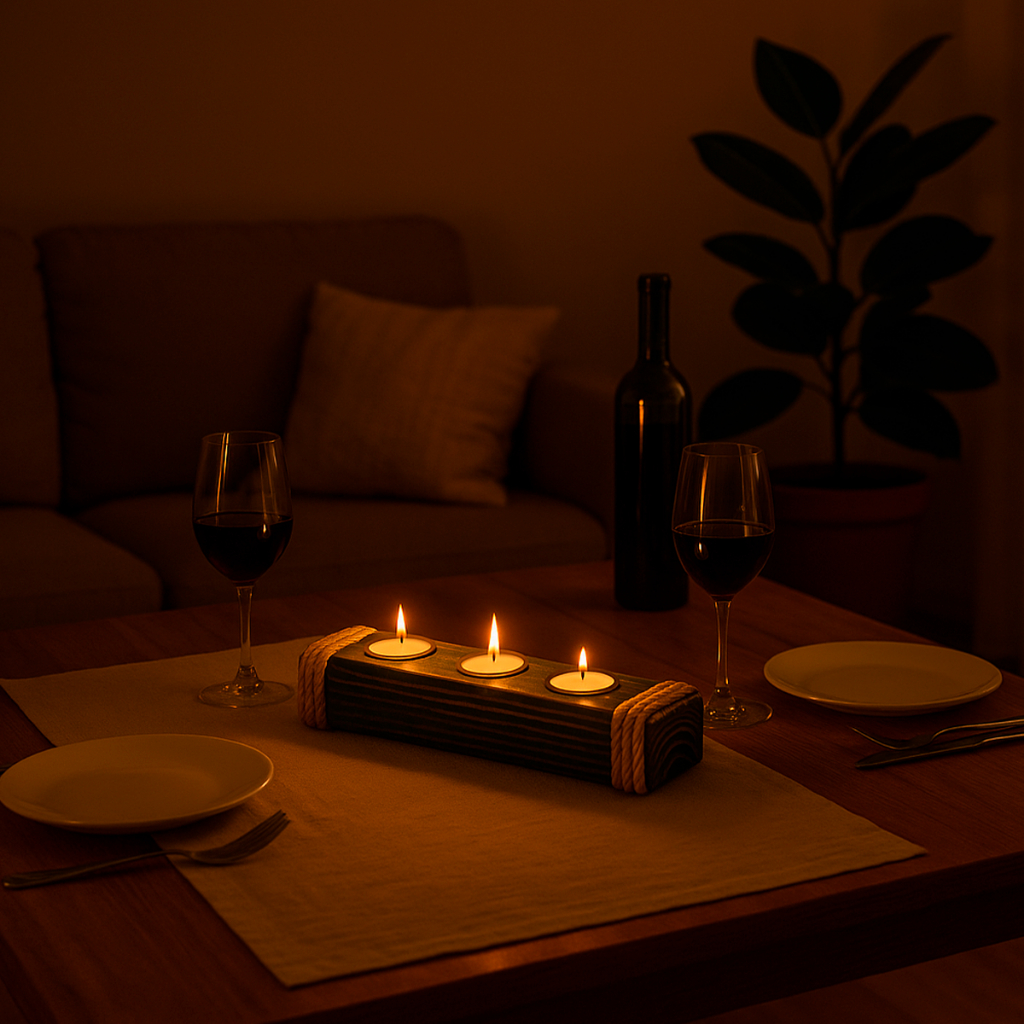 Vela Rechaud Decorativa Velinha de Mesa Rustica Casamento 3 Velas Castiçais Detalhes Sisal Casa