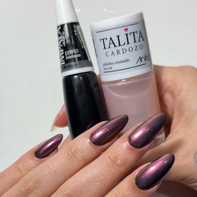 Kit 2 Esmalte Anita Talita Cardozo Pozinho Cromado e Impala Preto