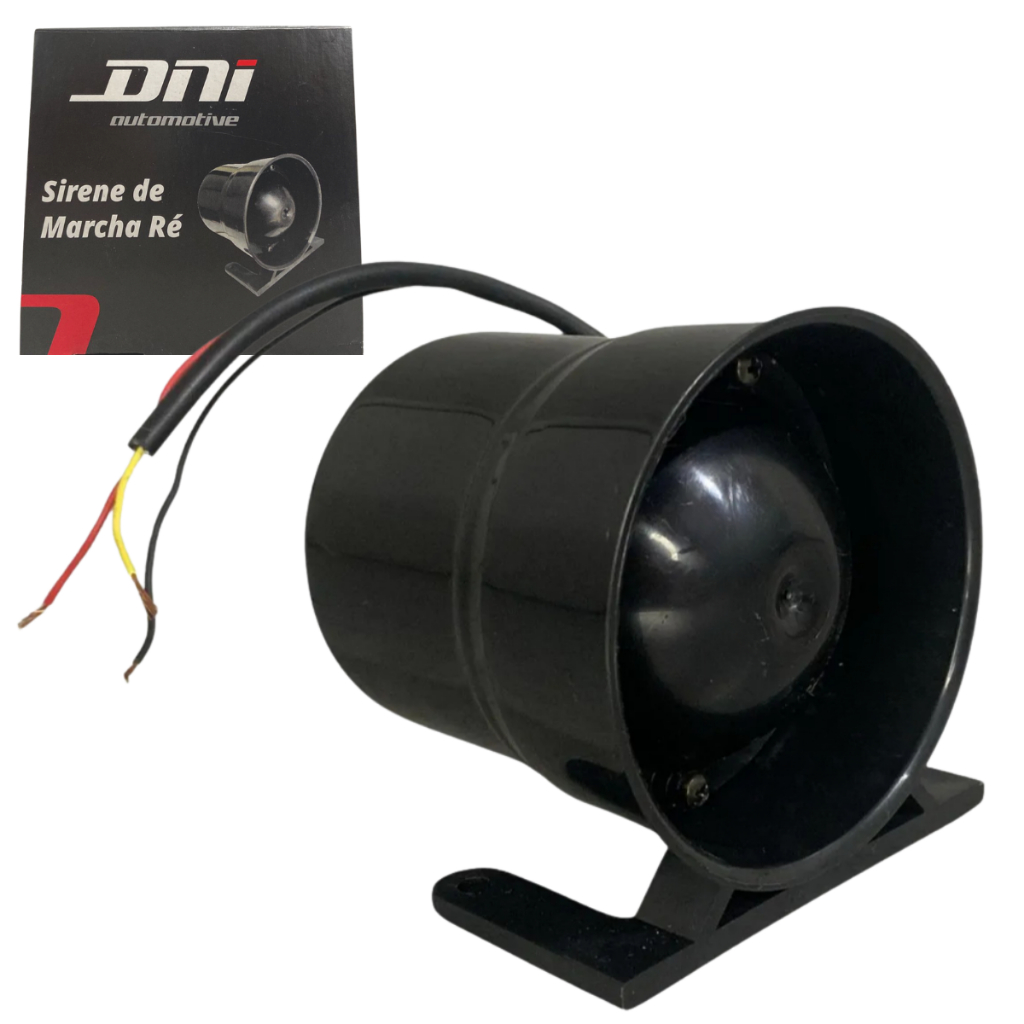 Sirene Intermitente De Marcha Ré Bivolt 110dB Piezoelétrica 12v 24v Universal DNI 4027 em Oferta na Shopee