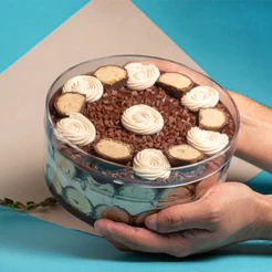 5 CAKE BOX CRISTAL REDONDA COM TAMPA 500 Ml (Blue Star) (CHOCO)