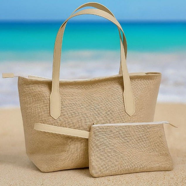 Bolsa Palha Feminina Praia Piscina Para Dia a Dia Alça De Ombro Verão Com Necessaire em Oferta na Shopee