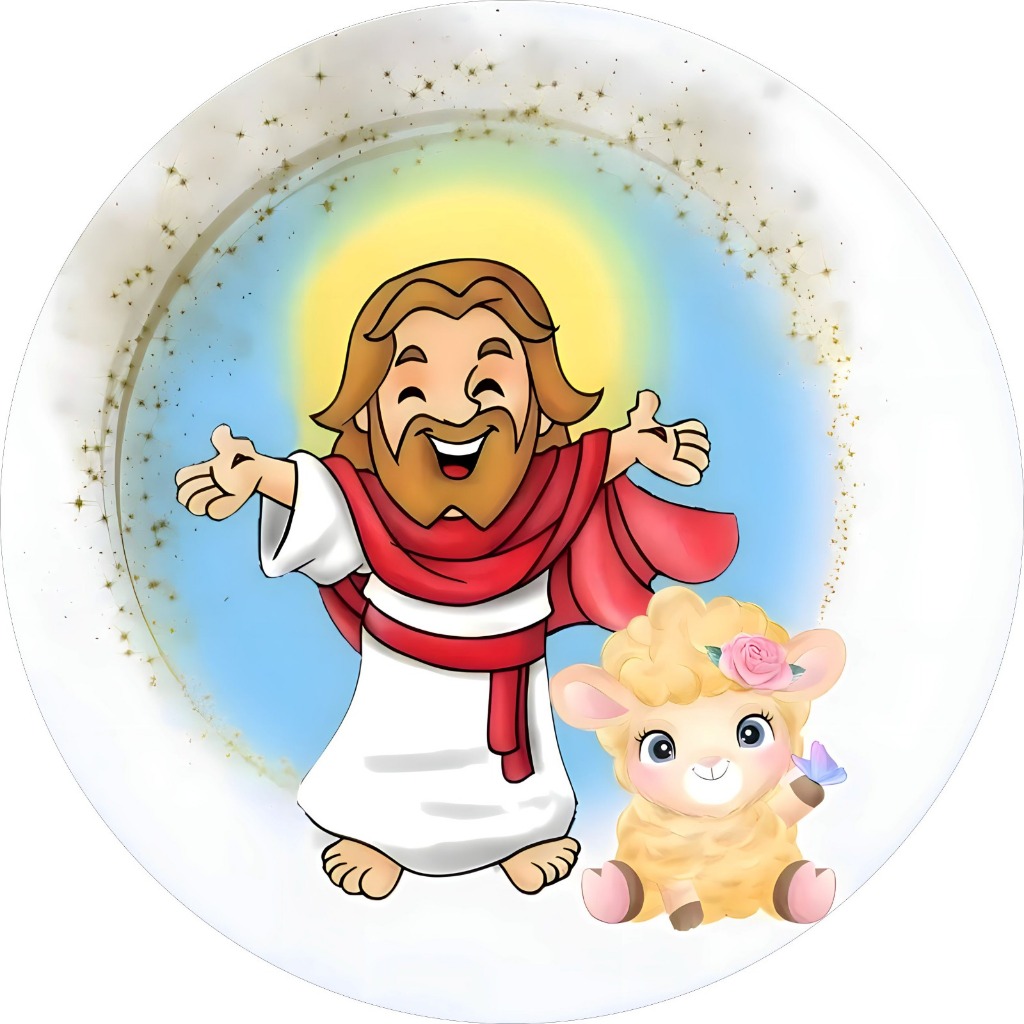 PAINEL REDONDO EM TECIDO SUBLIMADO JESUS SEU MELHOR AMIGO