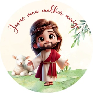 PAINEL REDONDO EM TECIDO SUBLIMADO JESUS SEU MELHOR AMIGO em Oferta na Shopee