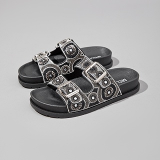 Novo Femininos Sandália Birken Papete com strass Fivela ajustável em Oferta na Shopee