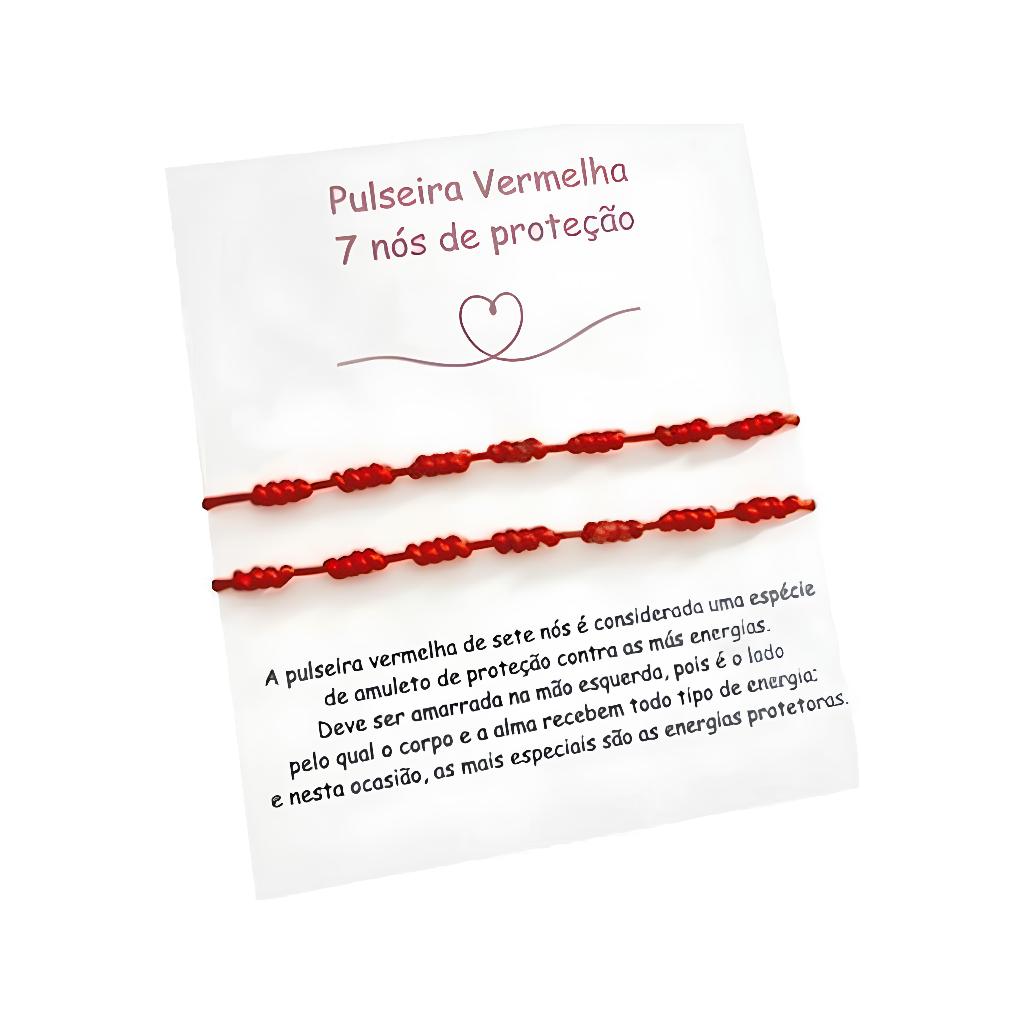Kit 2 Pulseira Sete Nós Da Proteção Casal Amizade Contra Inveja Mal Olhado Fio Vermelho em Oferta na Shopee