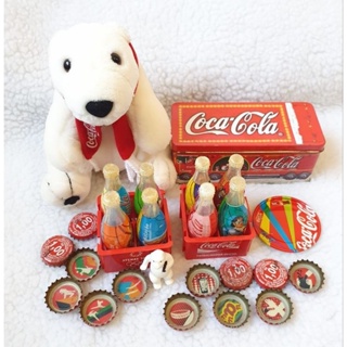 Itens Colecionáveis antigos da Coca-Cola ursinho tampinhas mini garrafas tazo em Oferta na Shopee